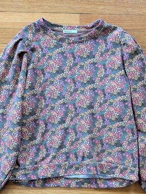 Marine Layer - Size Large - Ditsy Floral Sweatshirt- Pink, Purple, Teal, Cream